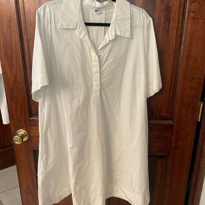 NWT Old Navy White Mini Swing Shirt Dress